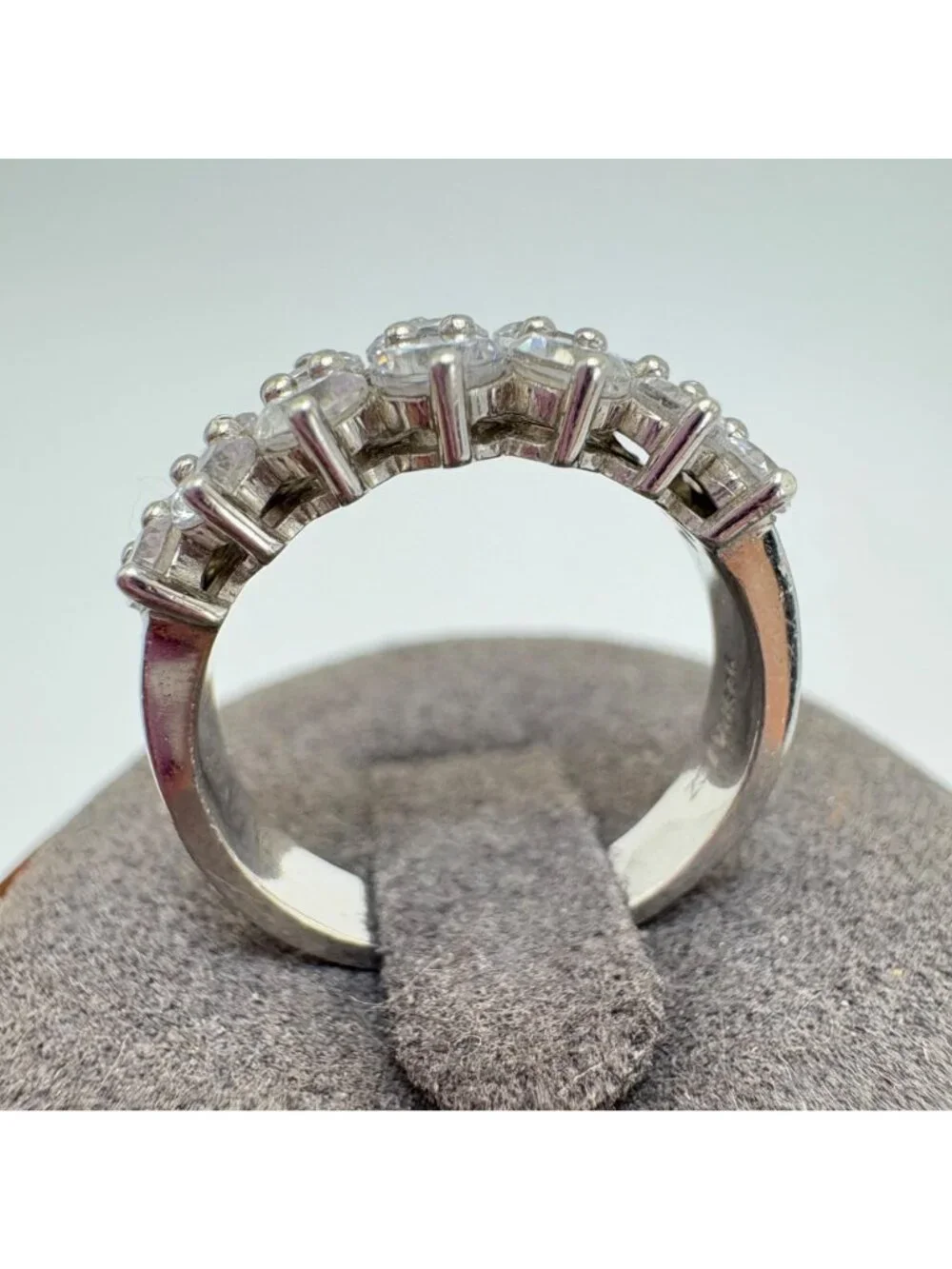Cubic Zirconia & Sterling Silver 925 Prong Set Cocktail Statement Ring Size 6